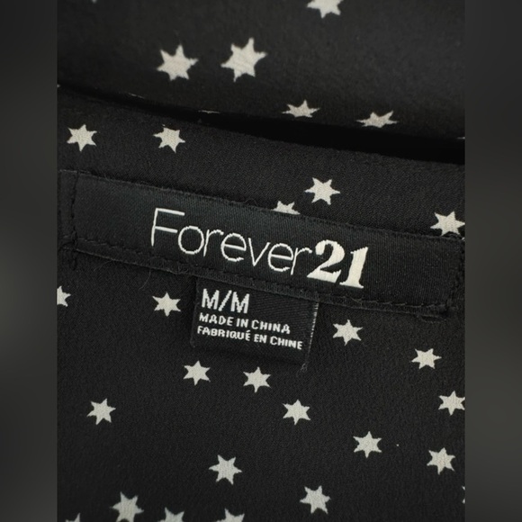 Forever 21 Black Star Print A-Line Dress Size Medium - Picture 7 of 8